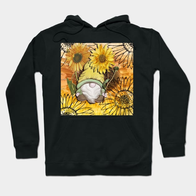 Sunflower Garden Gnome Hoodie by tamdevo1